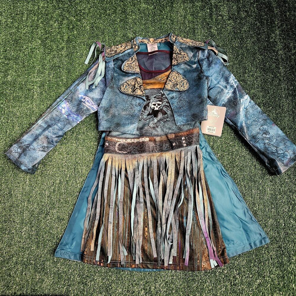 Disney Store Descendants Uma Faux Leather Jacket & Dress 7/8 Halloween Costume